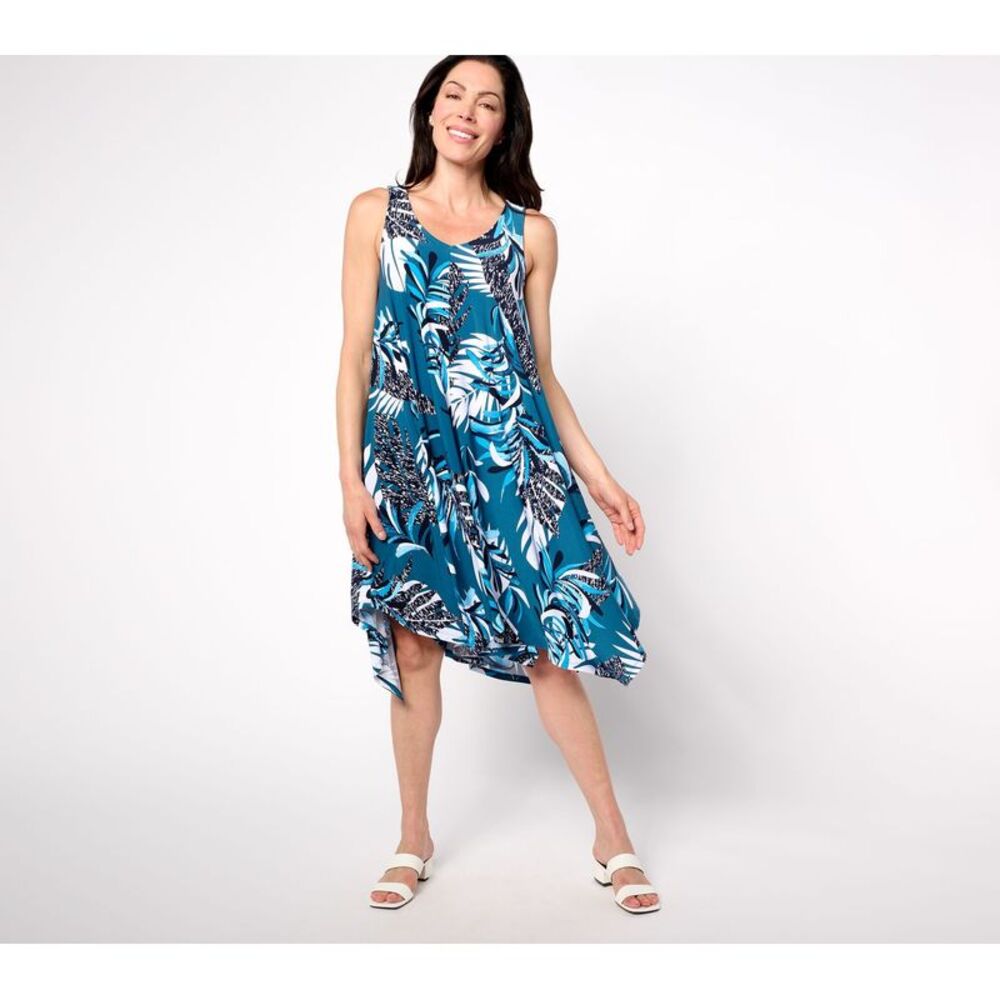 Women Control Women's Petite Dress PM Como Jersey Swing Multi-colored